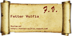 Fetter Vulfia névjegykártya